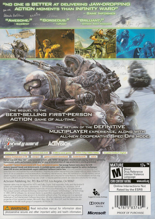 Call of Duty Modern Warfare 2 - back
