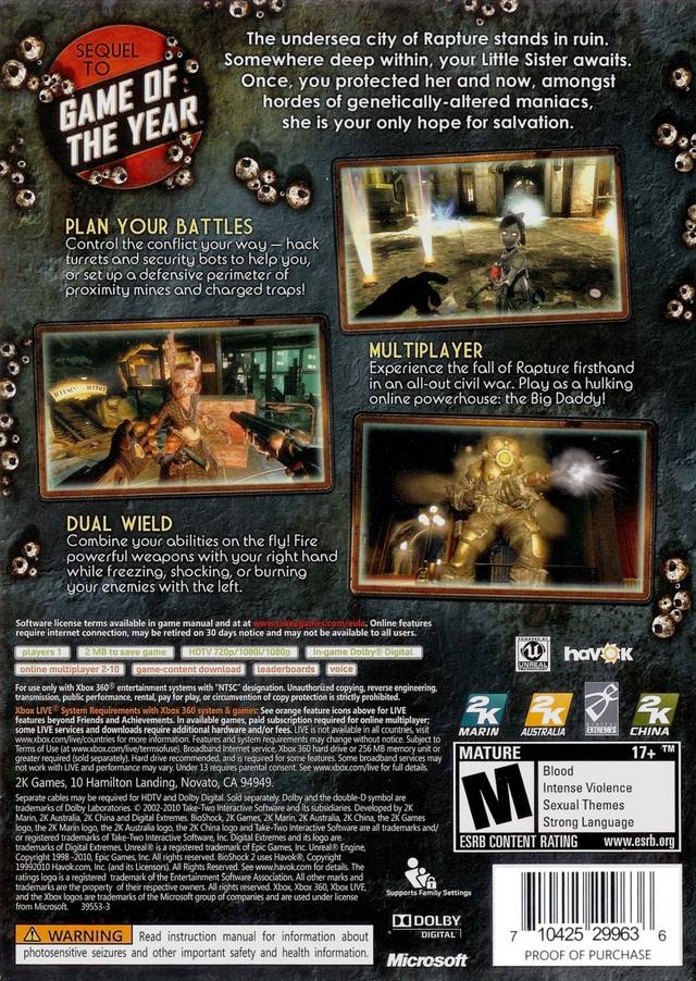 BioShock 2 - back