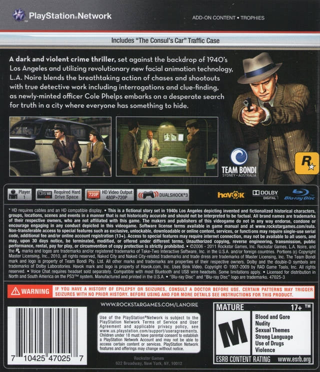L.A. Noire - back