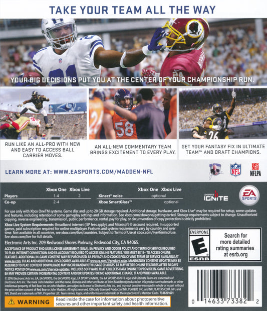 Madden NFL 17 - back