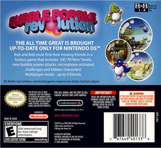Bubble Bobble Revolution - back