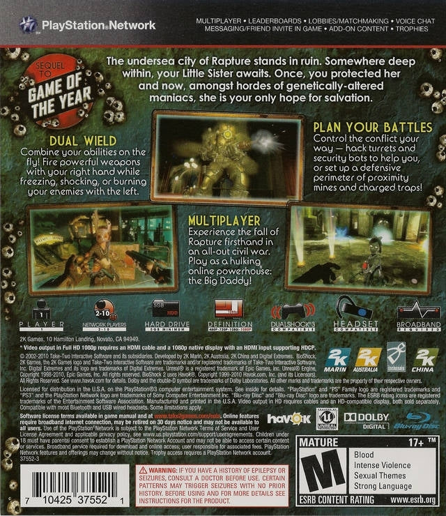 BioShock 2 - back