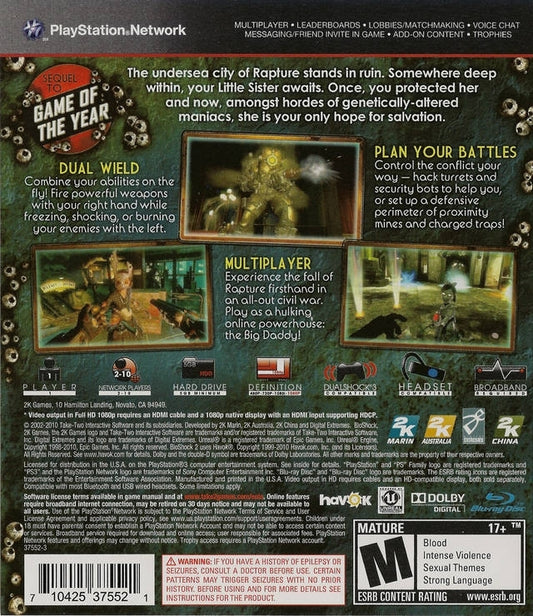 BioShock 2 - back