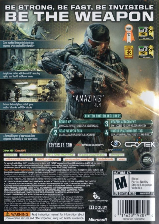 Crysis 2 [Limited Edition] - back