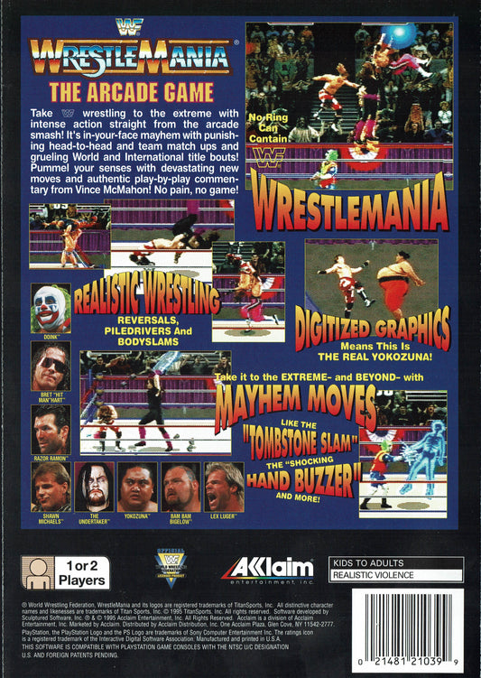 WWF Wrestlemania The Arcade Game - back