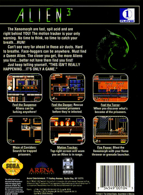 Alien 3 - back