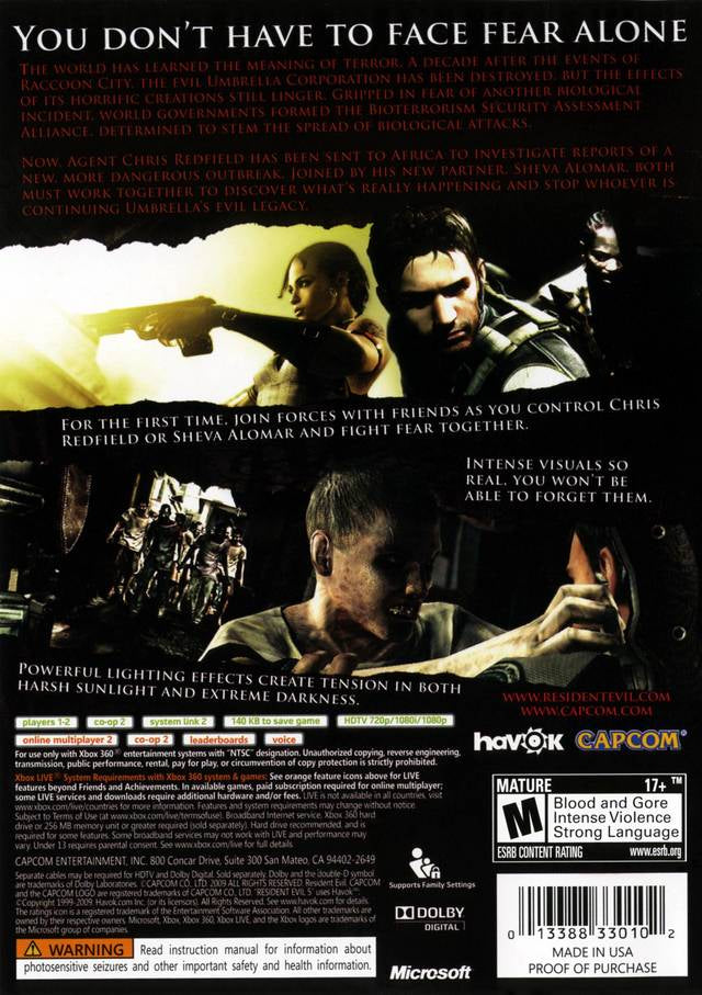 Resident Evil 5 - back