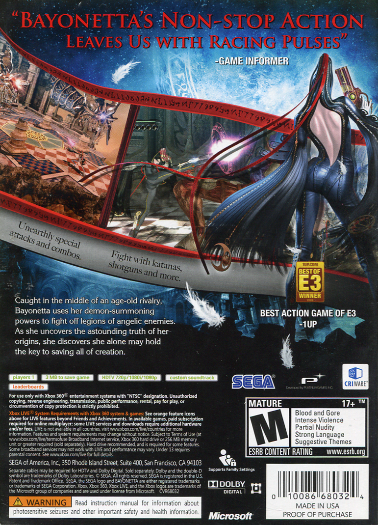 Bayonetta - back