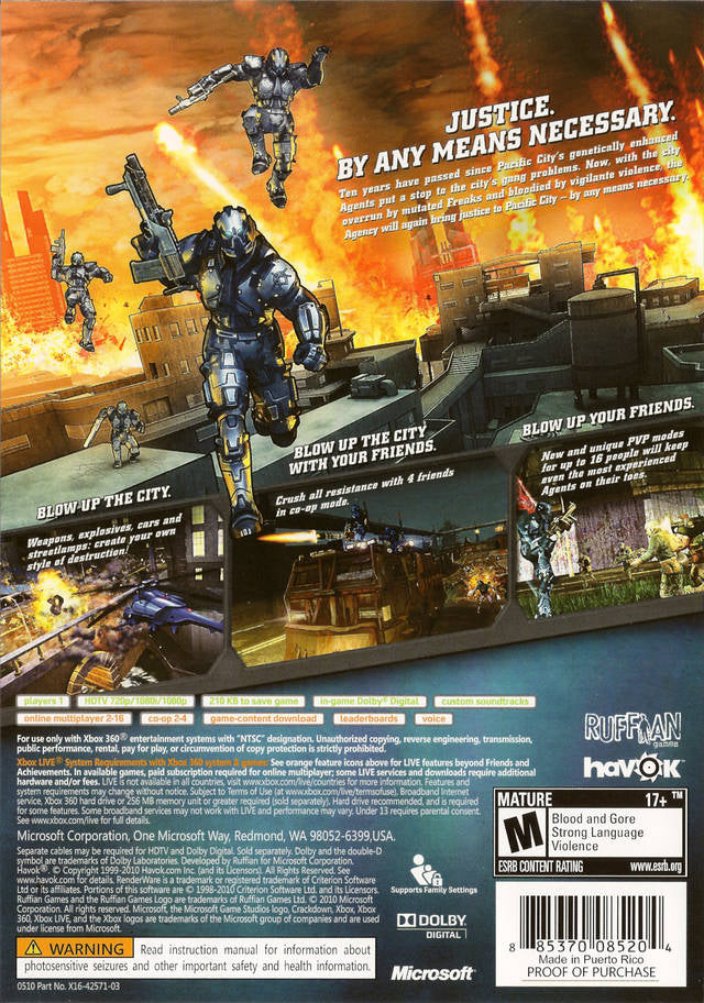 Crackdown 2 - back