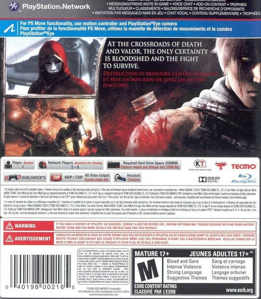 Ninja Gaiden 3 - back