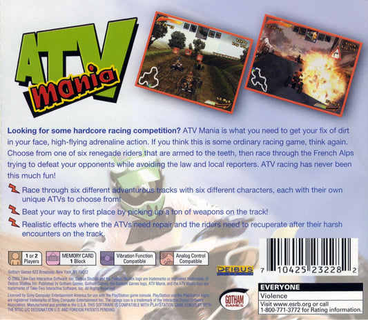 ATV Mania - back