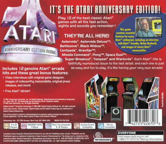 Atari Anniversary Edition Redux - back