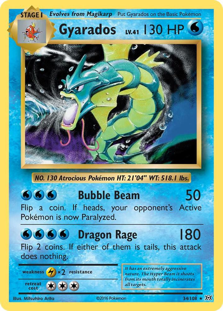 Gyarados - 34/108 (Reverse Holofoil) - LP - front