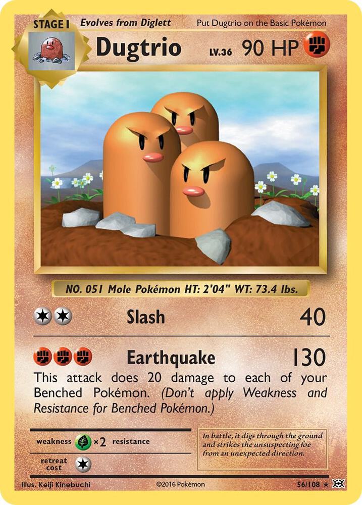 Dugtrio - 56/108 (Reverse Holofoil) - NM - front