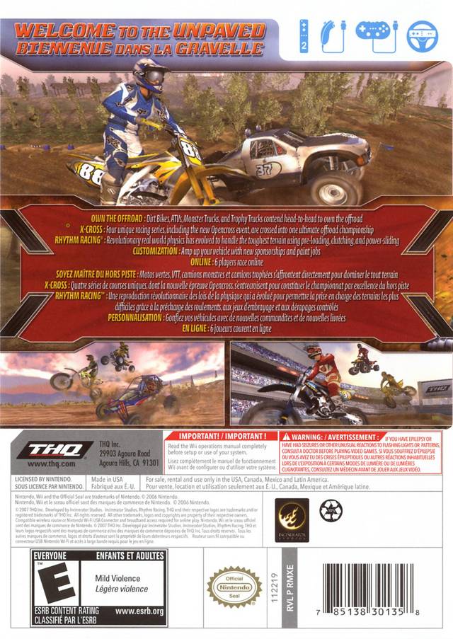 MX vs ATV Untamed - back