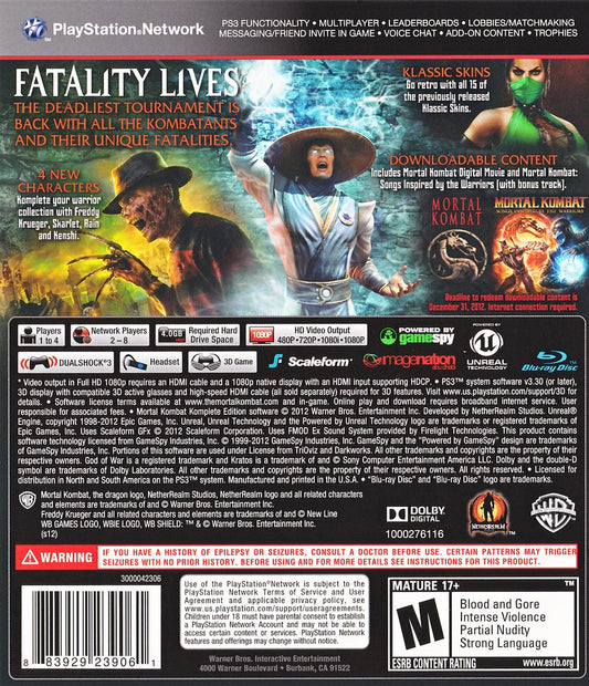 Mortal Kombat Komplete Edition - back