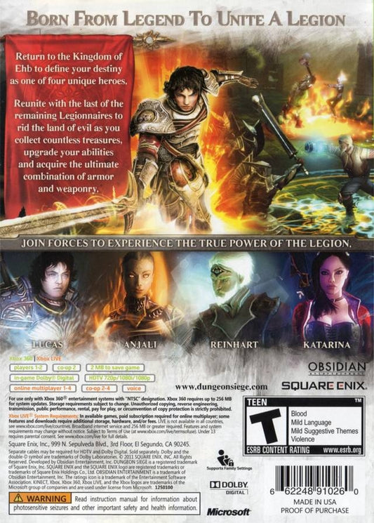 Dungeon Siege III - back