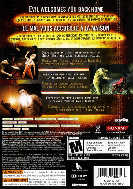 Silent Hill Homecoming - back