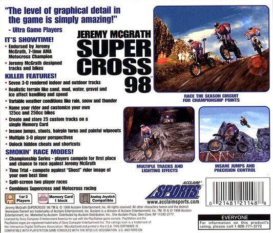 Jeremy McGrath Supercross 98 - back