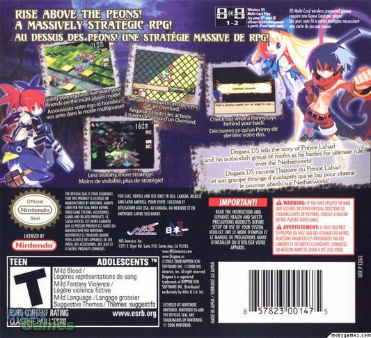 Disgaea DS - back