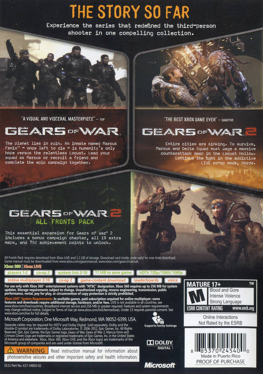 Gears of War Triple Pack - back