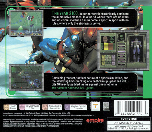 Speedball 2100 - back