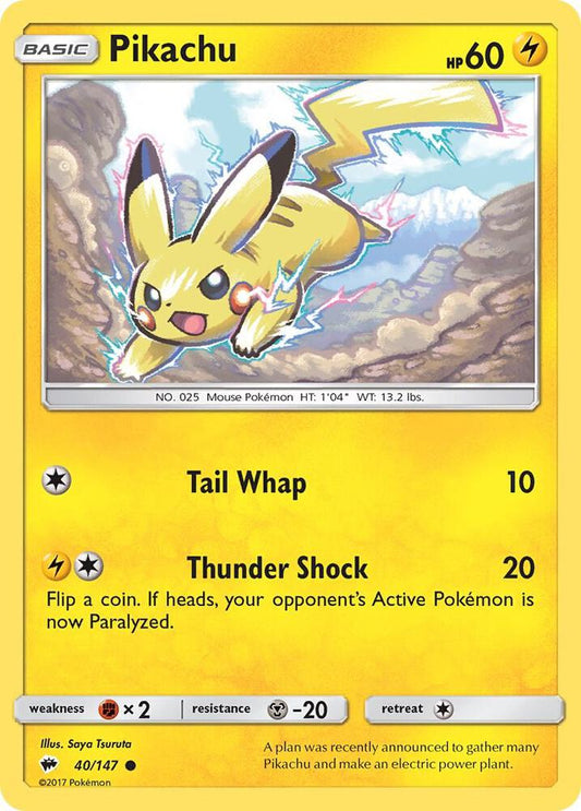 Pikachu - 40/147 (Reverse Holofoil) - NM - front