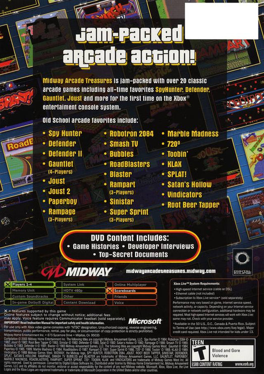 Midway Arcade Treasures - back