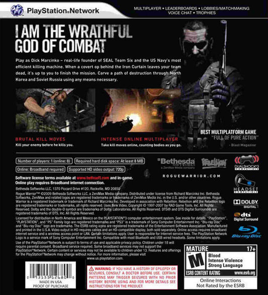 Rogue Warrior - back