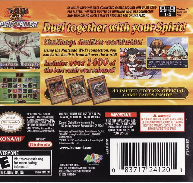 Yu-Gi-Oh GX Spirit Caller - back