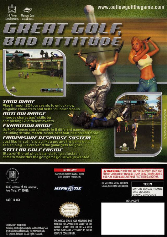 Outlaw Golf - back