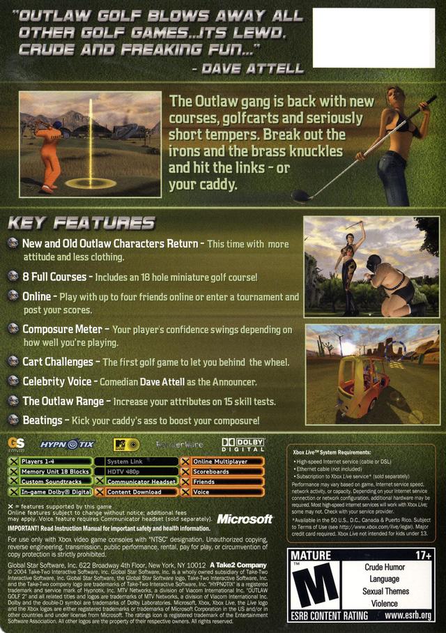 Outlaw Golf 2 - back