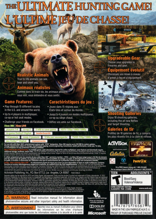 Cabela's Big Game Hunter 2012 - back