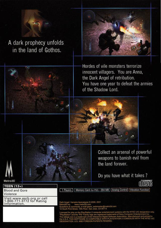 Dark Angel Vampire Apocalypse - back