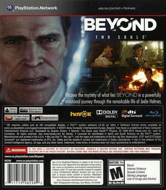 Beyond: Two Souls - back