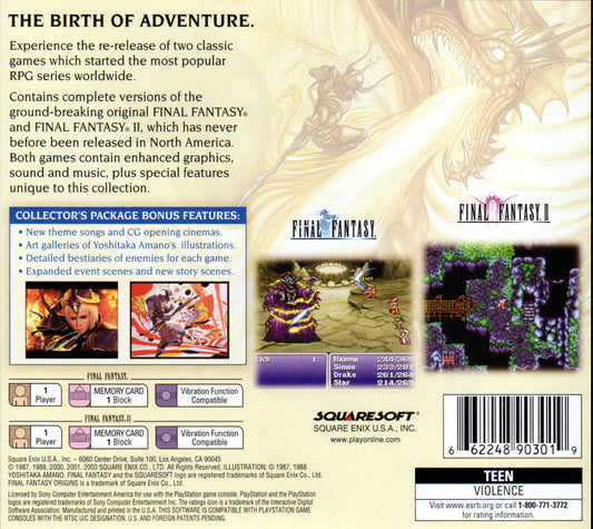 Final Fantasy Origins - back