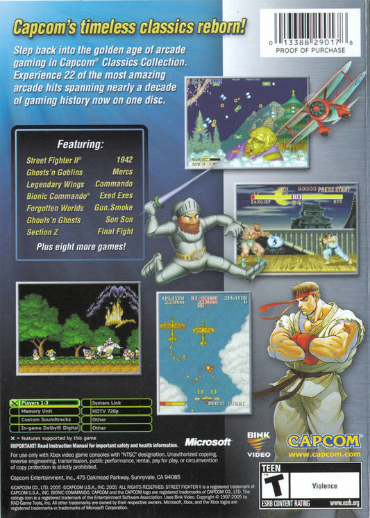Capcom Classics Collection - back