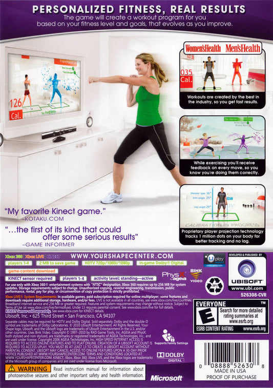 Your Shape: Fitness Evolved - back