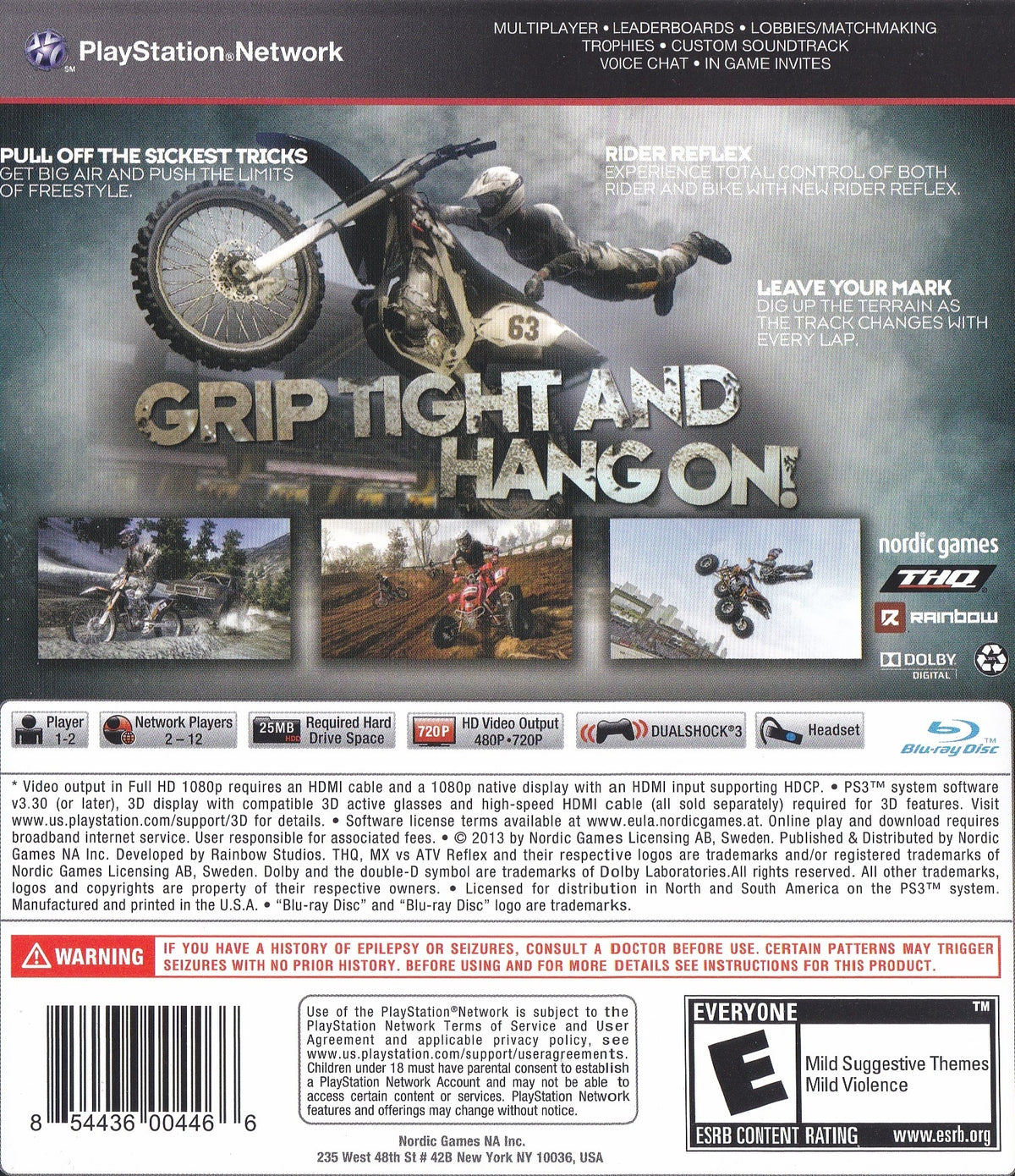 MX vs. ATV Reflex - back