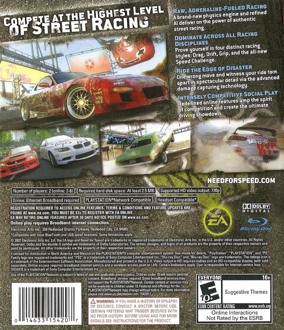 Need for Speed Prostreet - back