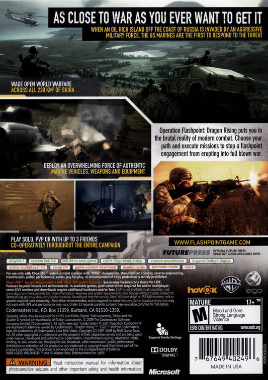 Operation Flashpoint: Dragon Rising - back