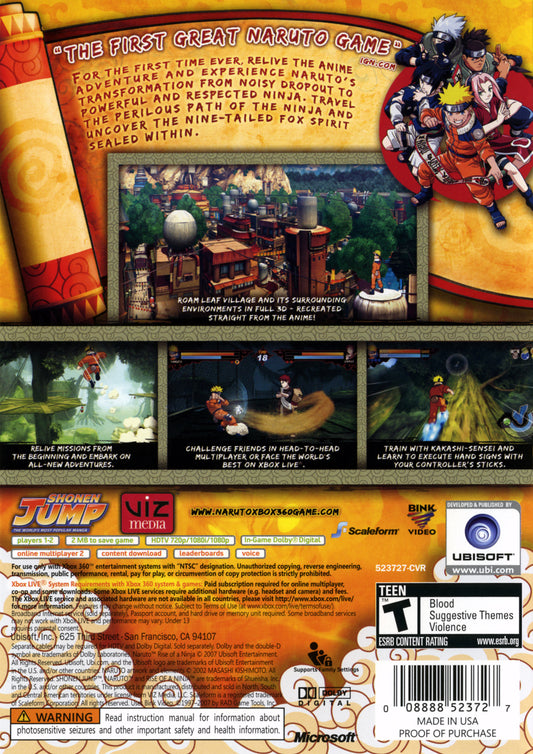 Naruto Rise of a Ninja - back