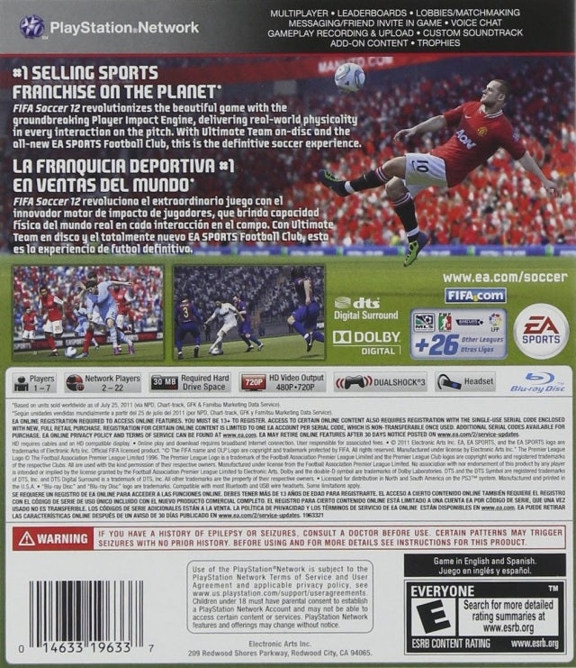 FIFA Soccer 12 - back