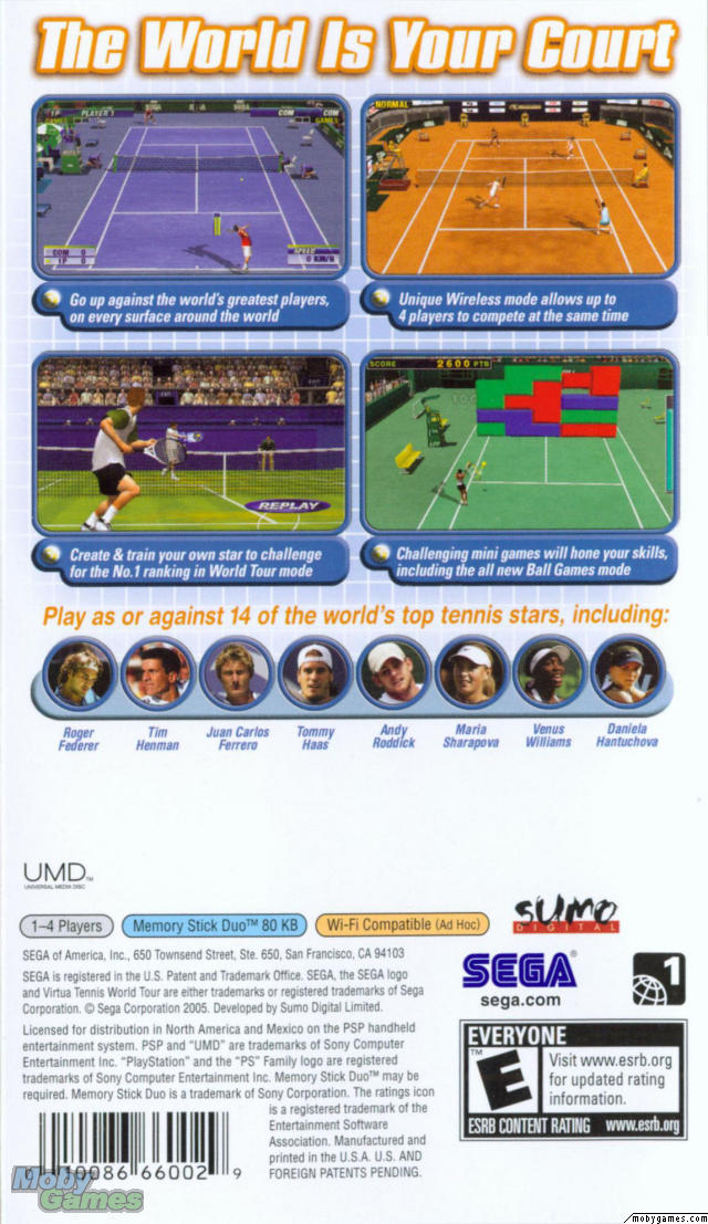 Virtua Tennis World Tour - back