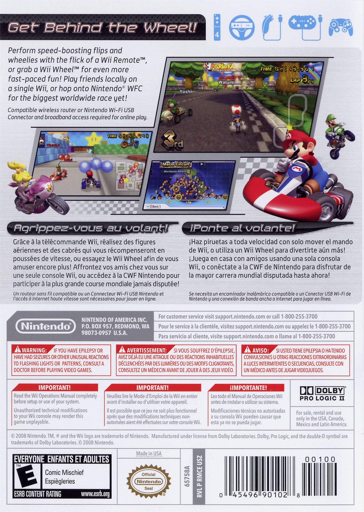 Mario Kart Wii - back