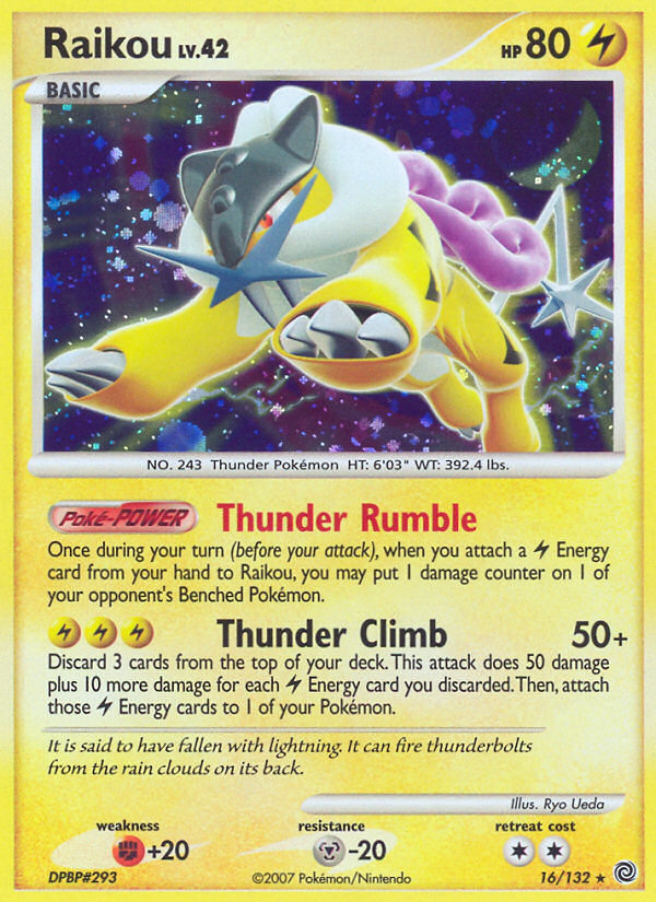 Raikou - 16/132 (Cracked Ice Holo) - 016/132 (Holofoil) - LP - front