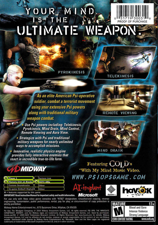 Psi-Ops Mindgate Conspiracy - back