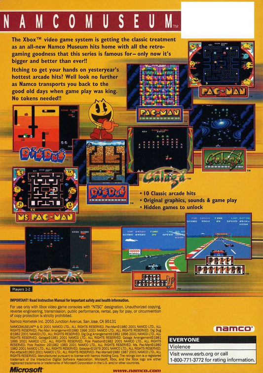Namco Museum - back