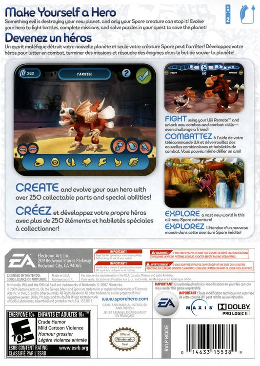 Spore Hero - back