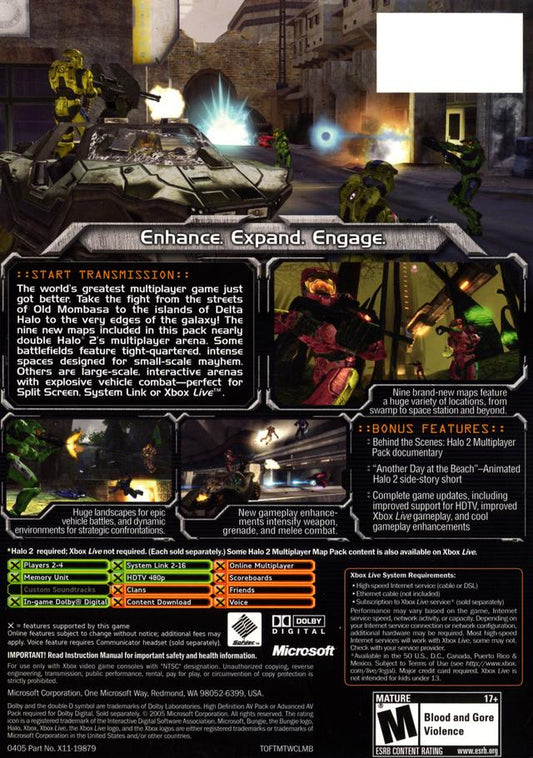 Halo 2 Multiplayer Map Pack - back